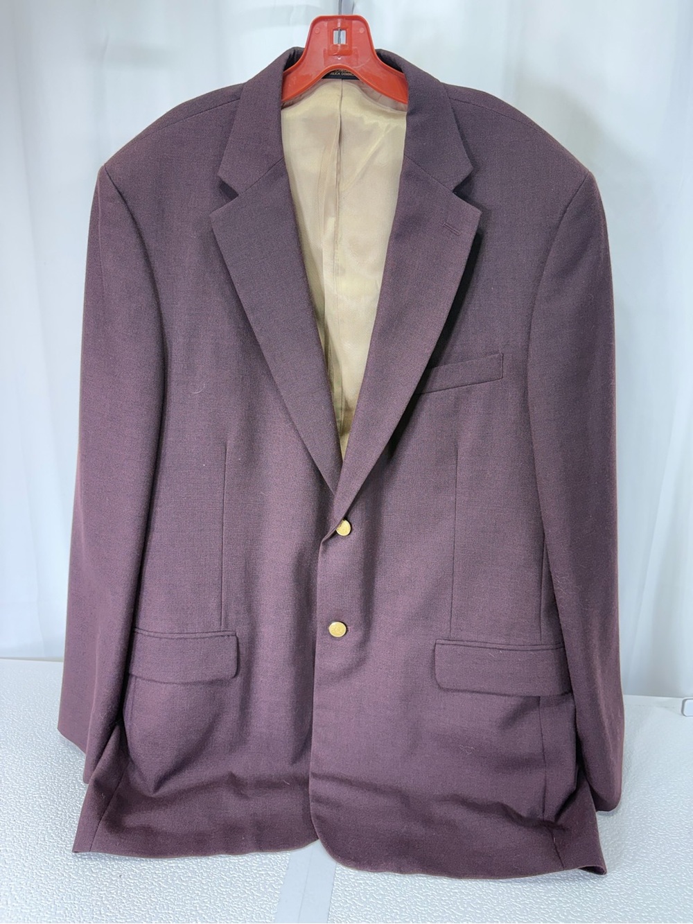 Stafford Plum Blazer with Gold-Tone Buttons 4223